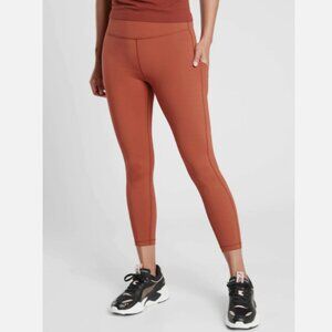 Athleta Women's Ultimate Stash Pockets 7/8 Tight Leggings Size Small Oxford Rust